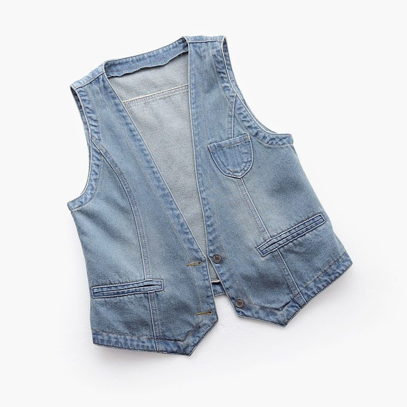 Mode Denim gilet femme Streetwear col en V femmes gilet été grande taille gilet jean hauts sans manches veste Chaleco Mujer 6XL