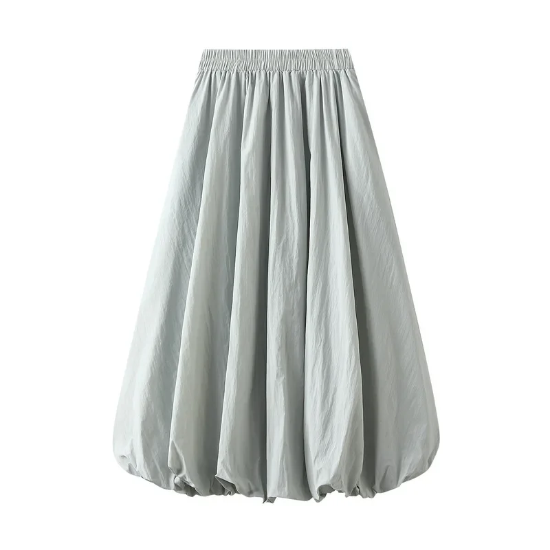Jupes longues ballon pour femmes, Style de rue, couleur unie, taille haute élastique, fluide, ample, Cargo, vêtements esthétiques Grunge pour femmes