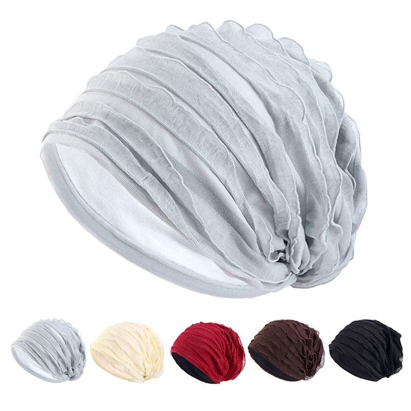 Nouveau femmes Baggy Slouchy Turban doux tricot vache persienne bonnet chapeau élastique léger respirant chimio casquettes décontracté mince tête enveloppement