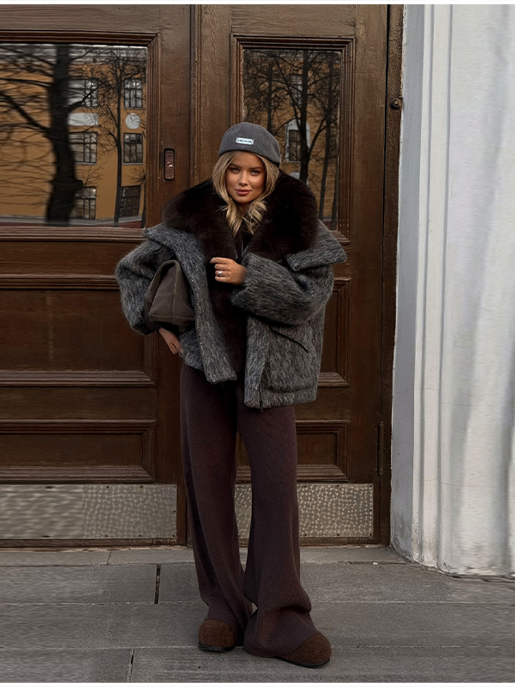Vestes polyvalentes fendues Cool chaud confortable décontracté-chique lâche Designers tendance élégant vêtements de dessus pour femmes hiver automne femmes Streetwear