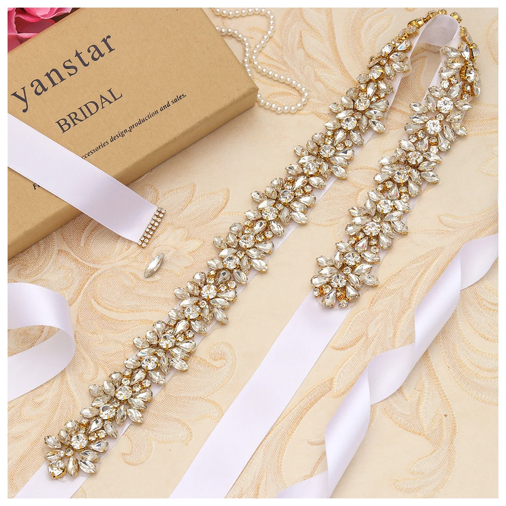 JLZXSY – ceinture en cristal pour robe de mariée, couleur argent, or Rose, faite à la main, luxueuse, ornée de strass