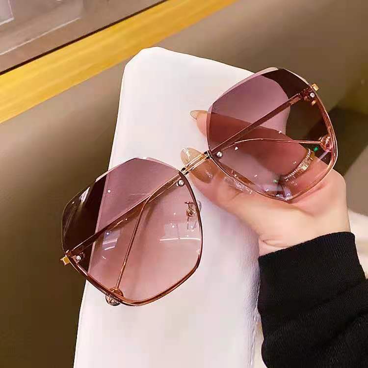 Lunettes De soleil rondes pour femmes, marque De styliste dégradé mode lunettes De soleil femme sans monture en métal Oculos De Sol De luxe