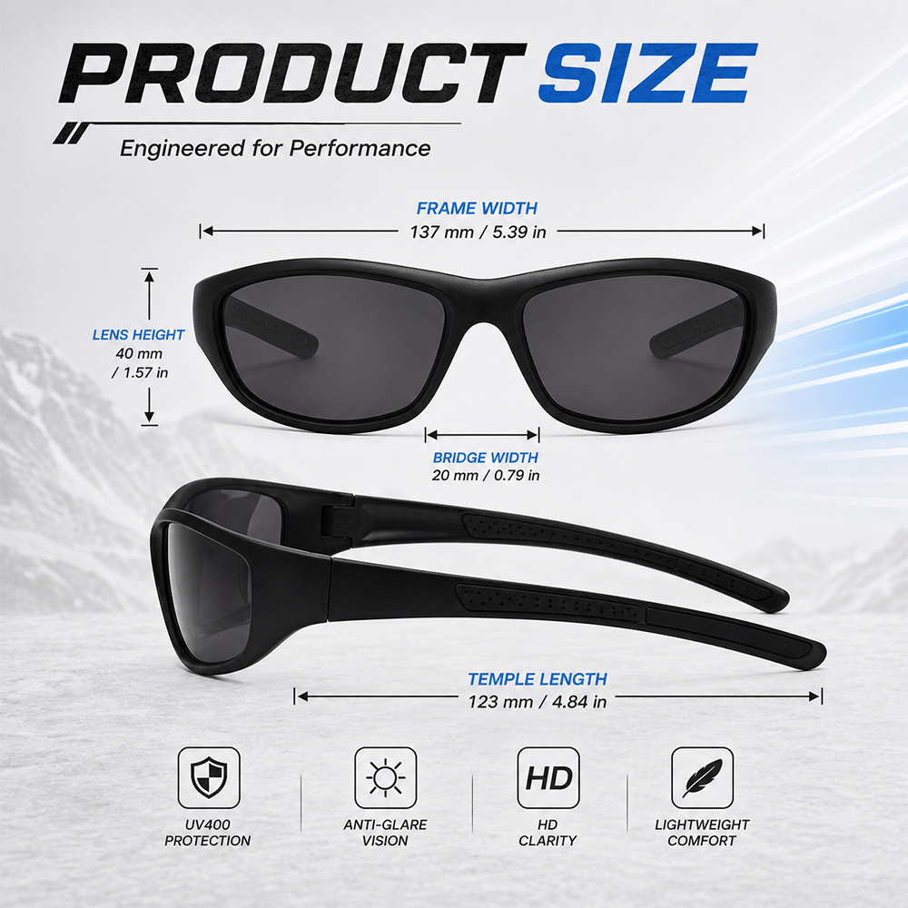 Lunettes de soleil de sport pour hommes, lunettes de soleil polarisées pour hommes avec protection UV pour la course à pied, le cyclisme, la pêche