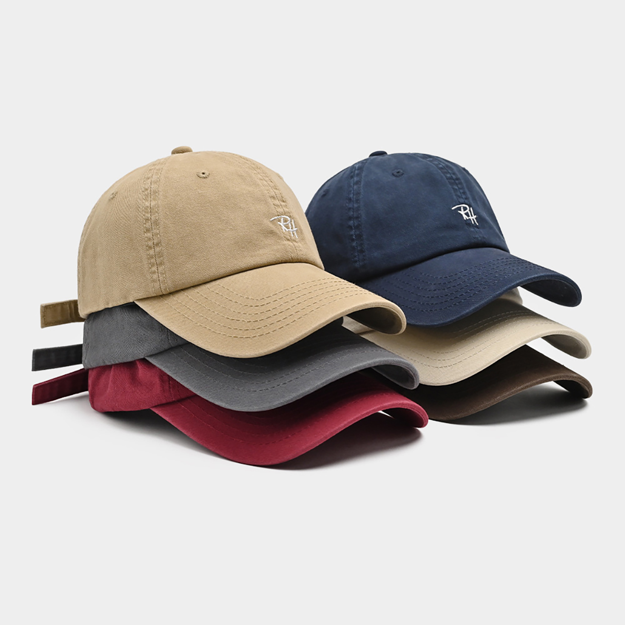 Casquette de baseball brodée tendance pour hommes et femmes, en coton uni, à visière longue, réglable, pour filles, style décontracté