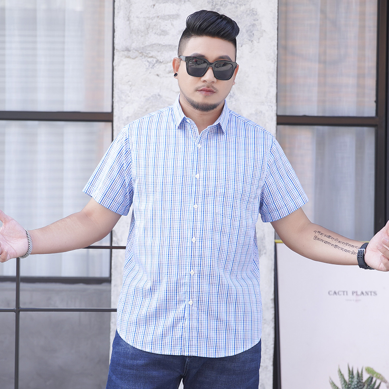 Chemises à carreaux confortables pour hommes, style classique décontracté, chemise à manches courtes pour hommes, 100% coton, mode, grande taille, 5XL, 6XL, 7XL, 8XL, 10XL