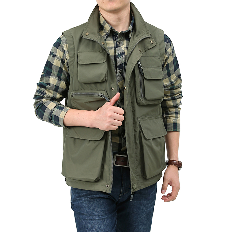 Gilet sans manches avec de nombreuses poches pour homme, gilet de voyage, de pêche, de randonnée, pour photographe, 5XL
