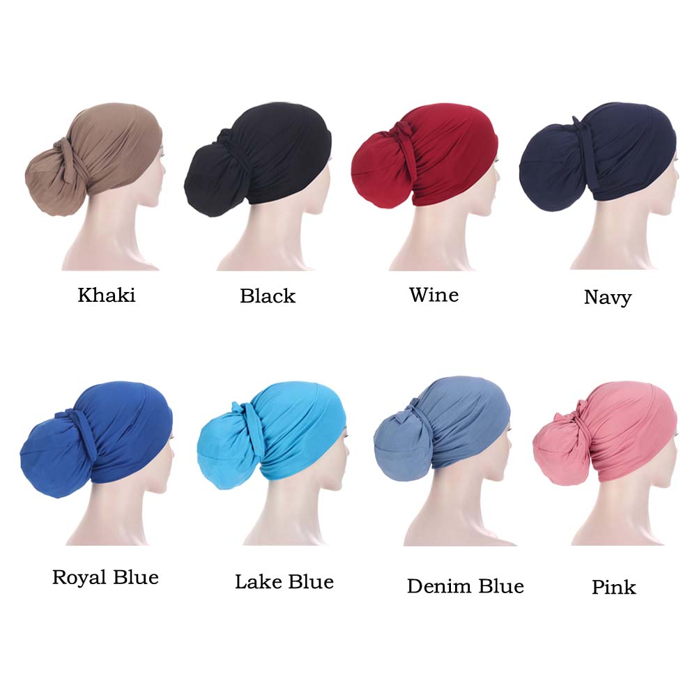 Turban à nœud Skullies pour femmes musulmanes, Bonnet, perte de cheveux, chimio, Cancer, Bandanas, arabe, islamique, couvre-chef, nouveau