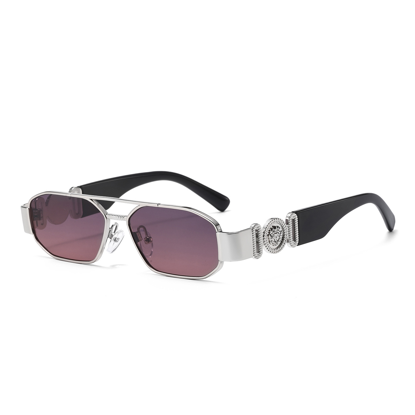Lunettes de soleil carrées vintage unisexes en métal, nouvelle marque de créateur populaire, lunettes polyvalentes pour femmes et hommes