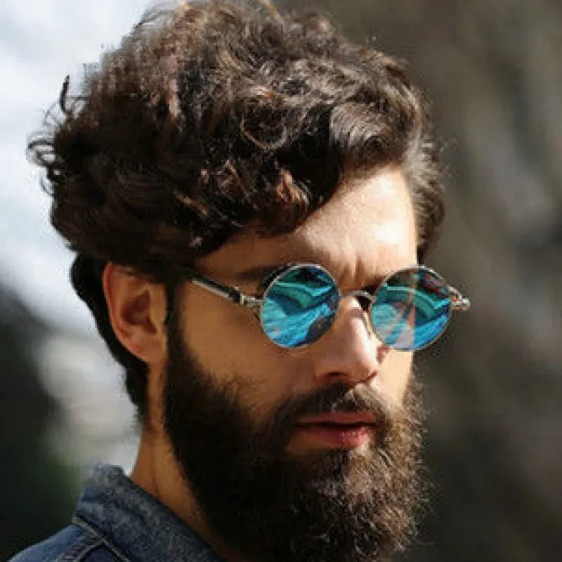 Lunettes De soleil Steampunk en métal pour hommes et femmes, rondes à la mode, marque De styliste, Vintage, haute qualité, Oculos De Sol 2025