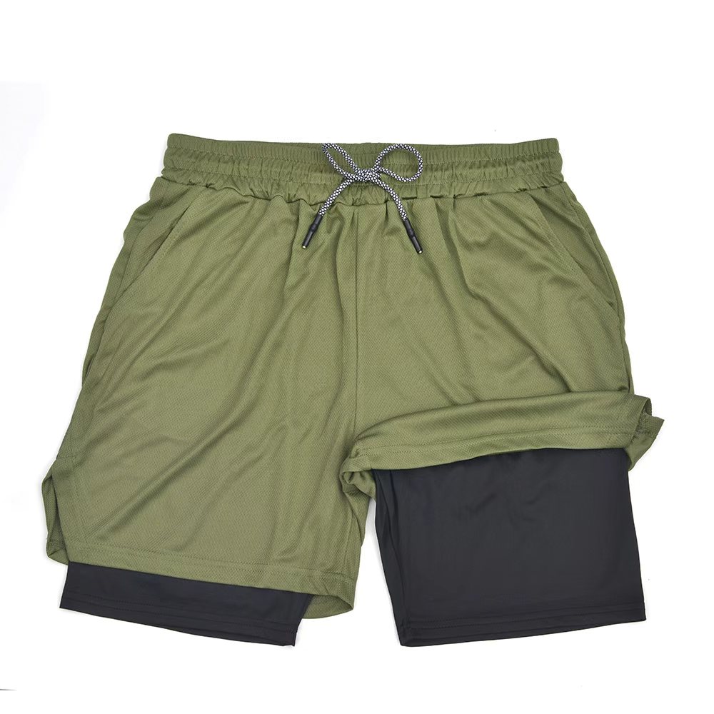 Short de Sport 2 en 1 pour hommes, vêtements de Sport, Short de course à Double pont, bas de plage, été, Fitness, entraînement, Jogging, pantalons courts pour hommes
