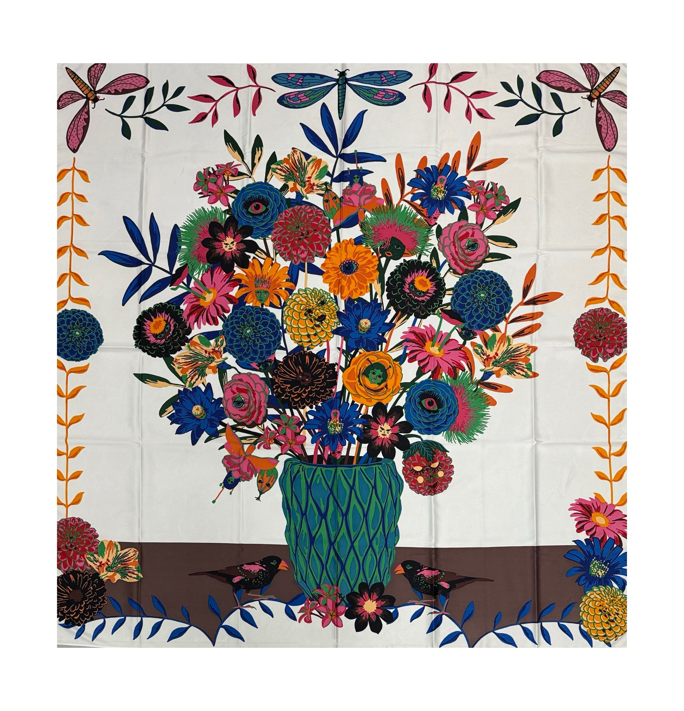Écharpes en soie pour femme 	 à pois 	   Écharpe Graffiti Bandana, foulard carré tendance, 120cm x 120cm, en polyester