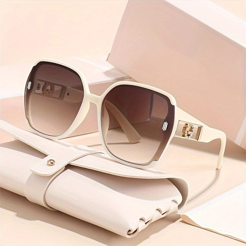 Lunettes de mode classiques rétro rectangulaires pour femmes - Monture élégante en PC et verres décoratifs