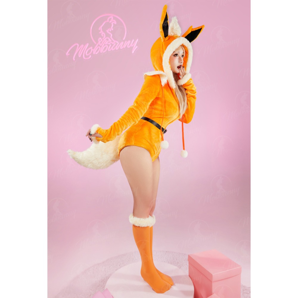 Mobbunny PM Derivative – body en peluche pour femme, barboteuse à capuche et chaussettes avec ceinture et queue, Costume de Cosplay
