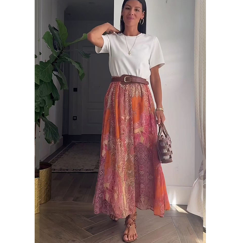 Nouvelles Jupes Femme Été 2026 – Nouvelle Mode Imprimée Unique, Jupes Élégantes Taille Haute pour Fête, Jupes Chic Jeunesse pour Voyage d'Été
