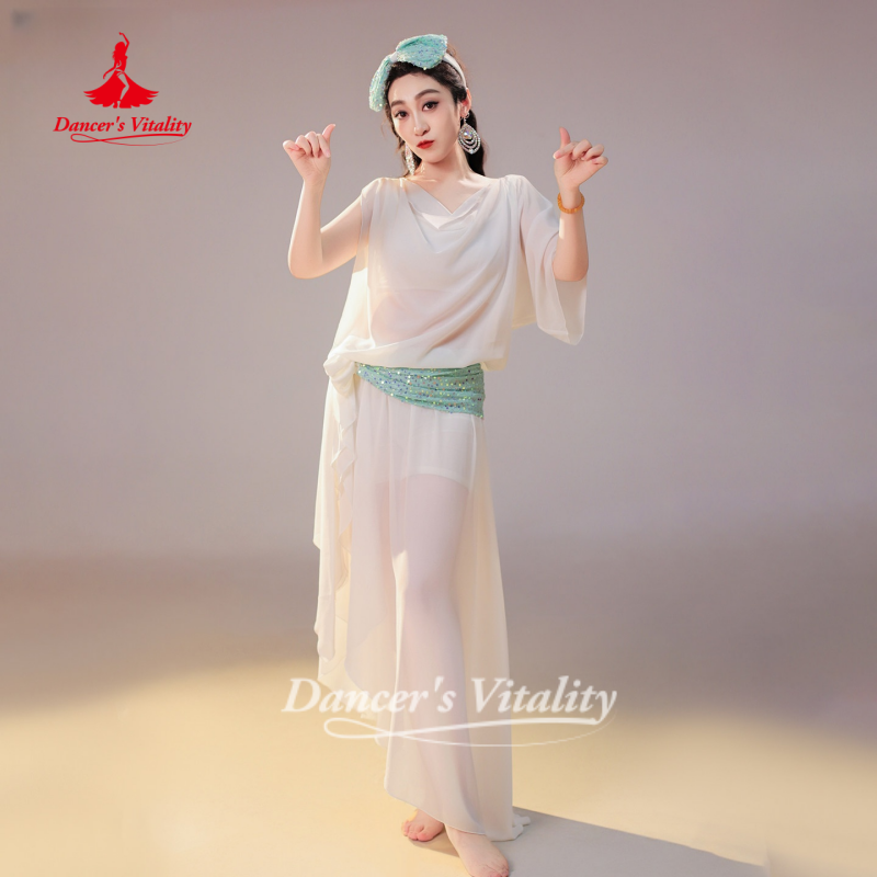 Robes de Danse Orientale pour Femmes : Costume de Scène Shaabi Baladi Saidi, Robe en Mousseline Ample et Confortable pour la Vitalité de la Danseuse
