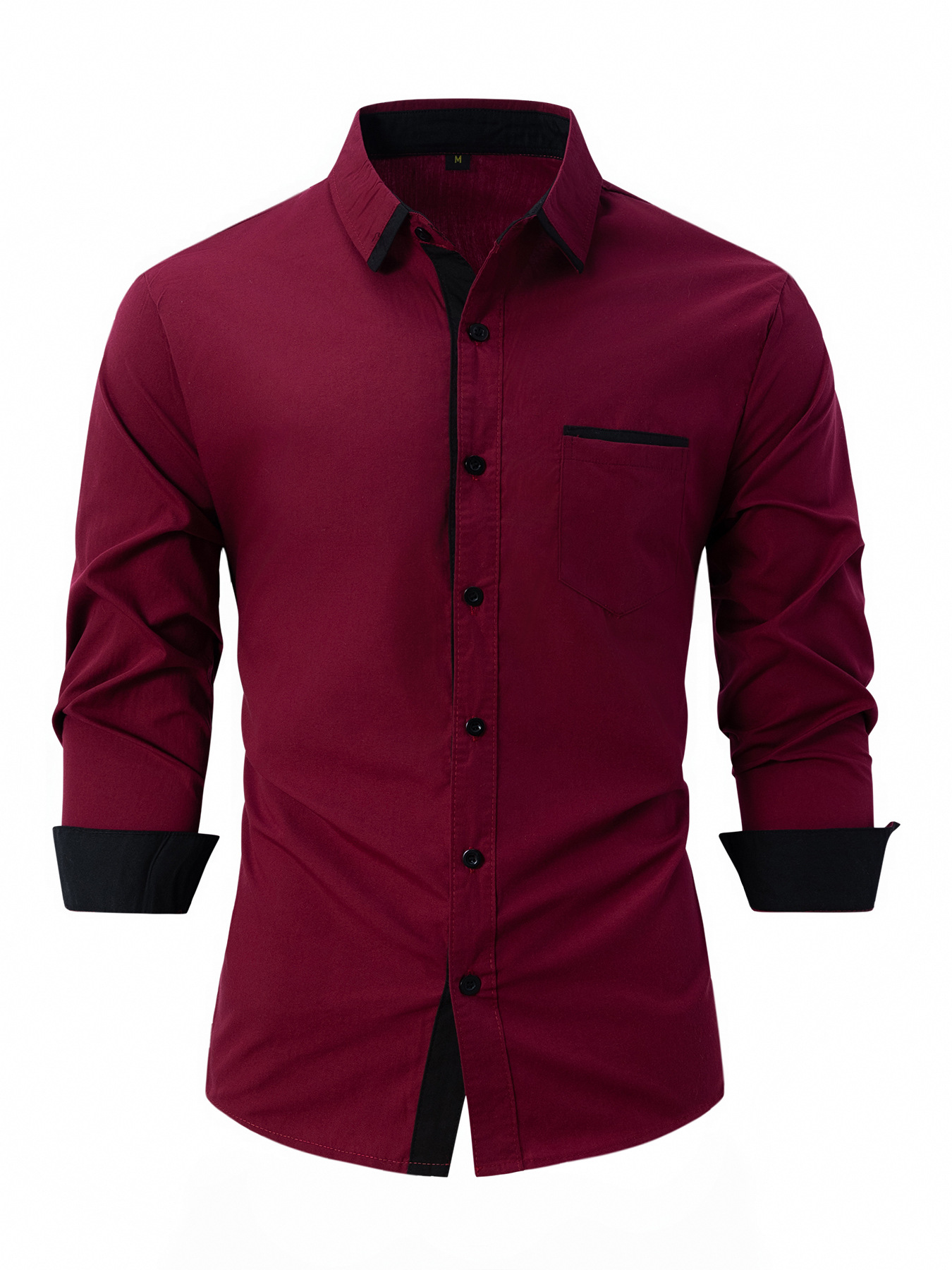 Chemise d'affaires en coton à manches longues pour hommes, chemise décontractée amincissante, bloquée par document, vêtements à la mode, printemps, automne, nouveau, 2025