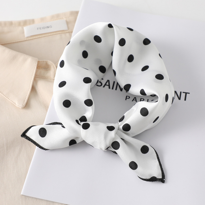 Écharpe en satin imitation soie pour femmes, foulard carré imprimé numérique, 50cm, à pois, à rayures, multi-styles, accessoire de mode