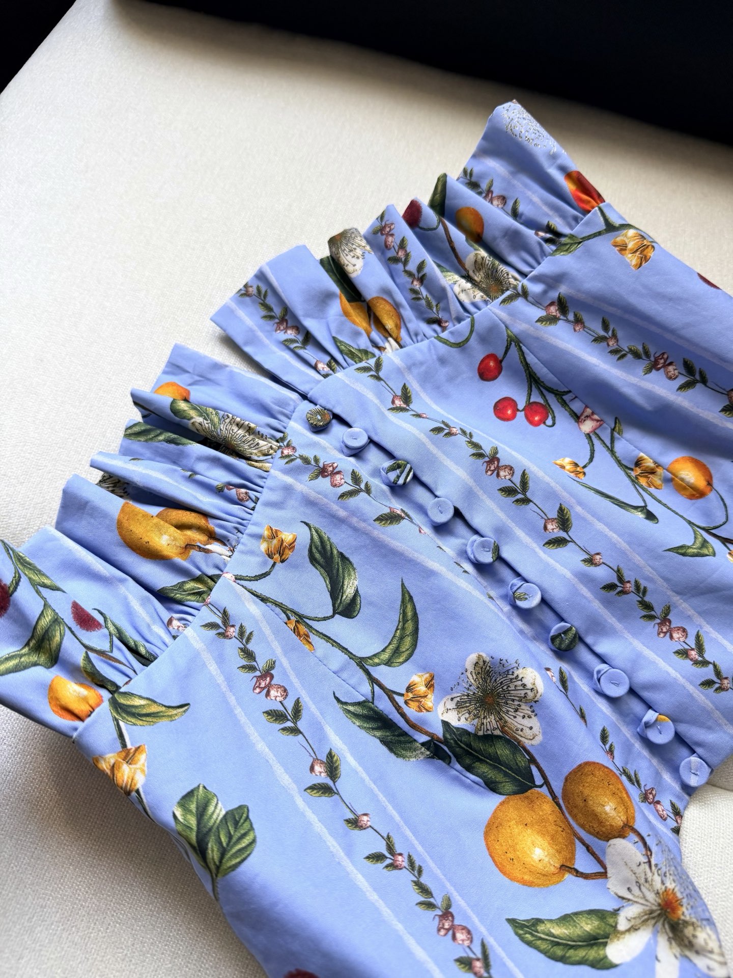 Haut court à imprimé floral pour femme avec volants et fermeture à boutonnage simple + Jupe longue taille haute à grande ampleur