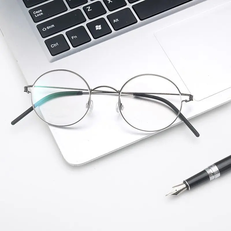 Lunettes rondes tendance, monture de lunettes de lecture à Film bleu pour femmes, oculaires d'ordinateur pour la lecture, lunettes de Prescription pour hommes 1