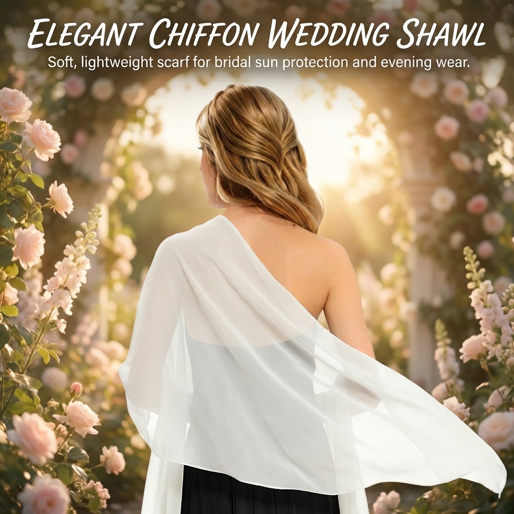 Écharpe en mousseline légère et douce pour femme, châle de mariage, protection solaire pour mariée, idéale pour les activités de plein air