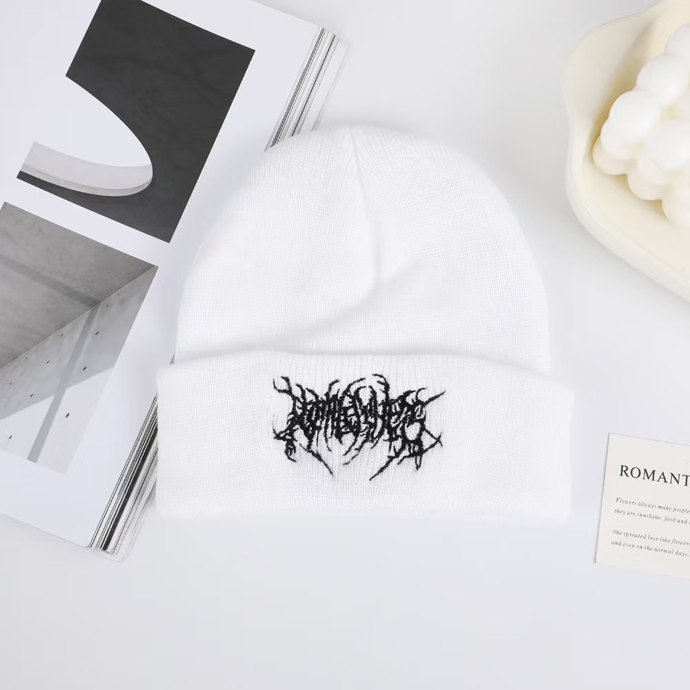 Chapeau tricoté brodé personnalisé pour homme, style streetwear hip-hop