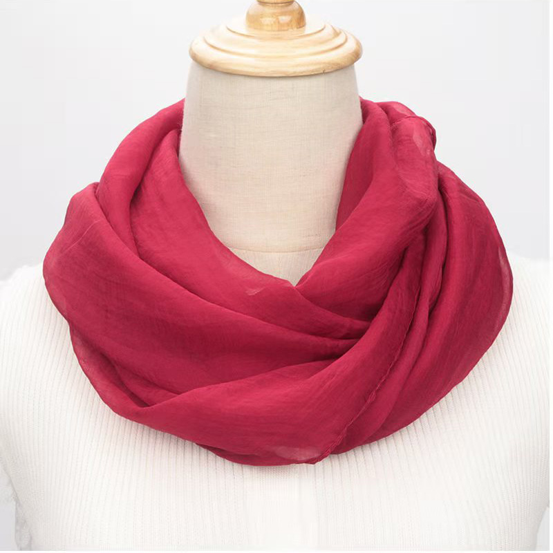 Bavoir de protection en mousseline de soie, couleur Pure, écharpe à col sauvage, douce, légère, respirante, décorative, pour la plage, gaze de protection solaire, D62, printemps-automne
