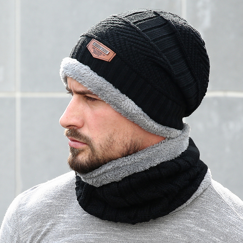 Bonnet écharpe en laine pour hommes et femmes, crânes d'hiver, casquettes, cagoule, masque, bonnet