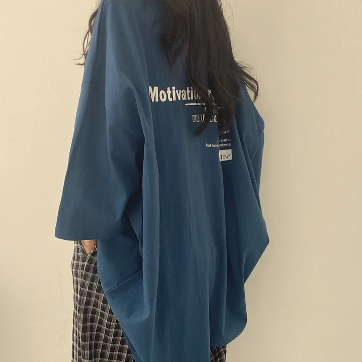 Économie surdimensionnés à demi-manches pour femmes, T-shirt en coton ajusté, Économie Hip Hop, Vêtements d'été, Nouveau