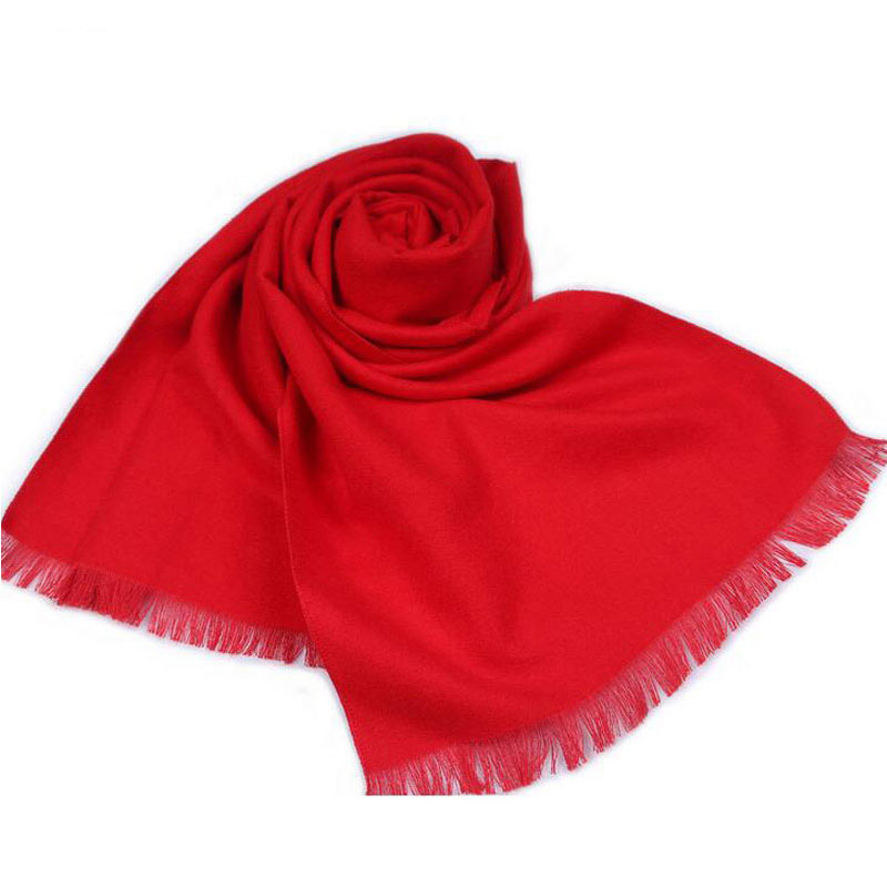 Écharpe monochrome en cachemire pour homme, châle en laine douce, écharpes rouges, marque de luxe, style designer, mode hivernale, document