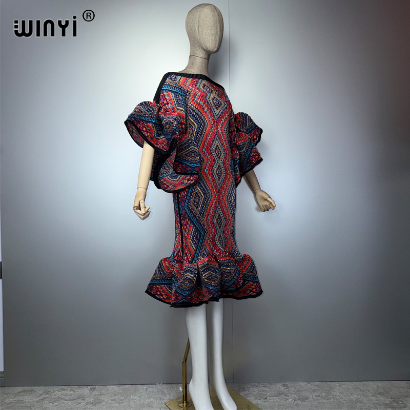 Robe plissée élastique WINYI, style rétro, robe de plage, kaftan musulman, abaya Dubaï, robe longue de luxe pour les vacances et les anniversaires.