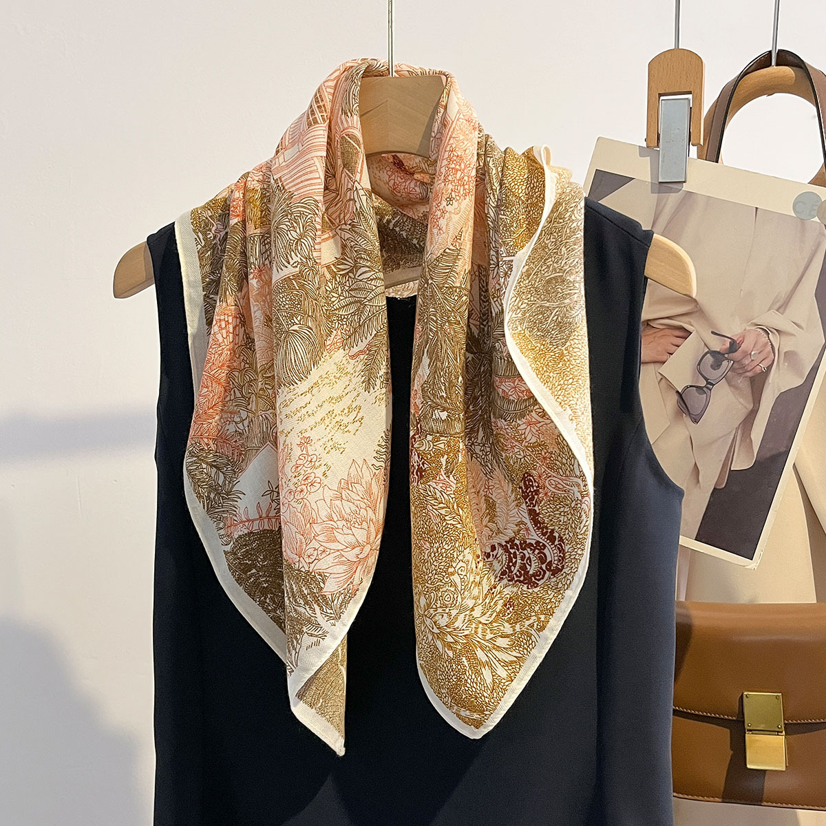 Foulard carré en coton pour femmes, 65x65cm, doux, Bandana, Hijab, chaud, décoration de printemps et d'automne