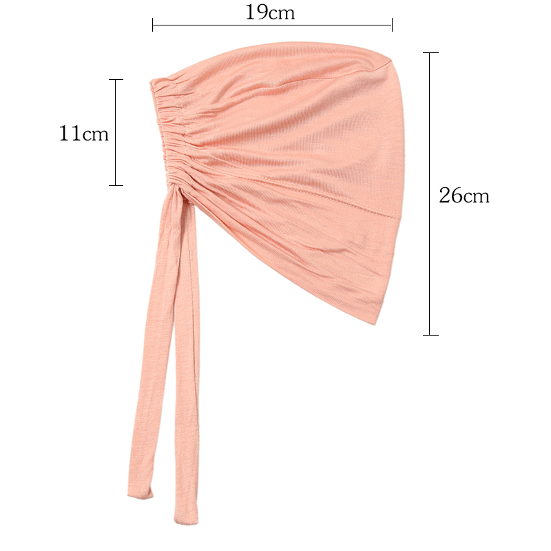 Bonnet Hijab en Satin Modal Double couche, sous-capuchon islamique avec cravate, Hijabs instantanés pour femmes, foulards turcs, Turban musulman, Bandana