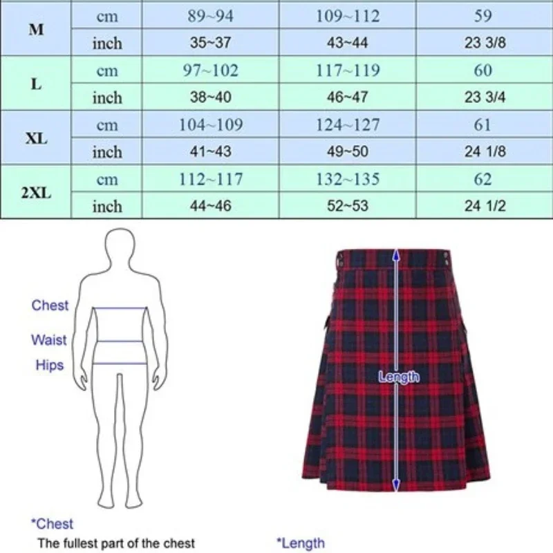 Kilt pour homme, kilt traditionnel écossais en tartan des Highlands, kilt utilitaire écossais pour homme