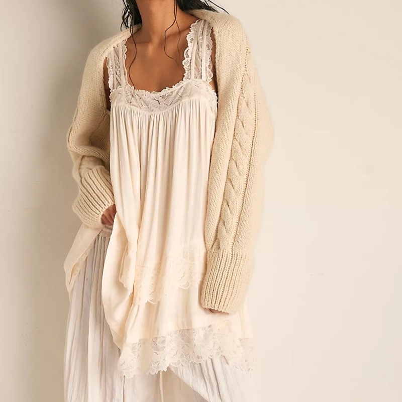 Robes Babydoll Vintage sans Dos en Maille pour Femmes, Mini-Robe Féerique en Dentelle, Robe Courte Y2K à Volants et Bordures Florales en Dentelle