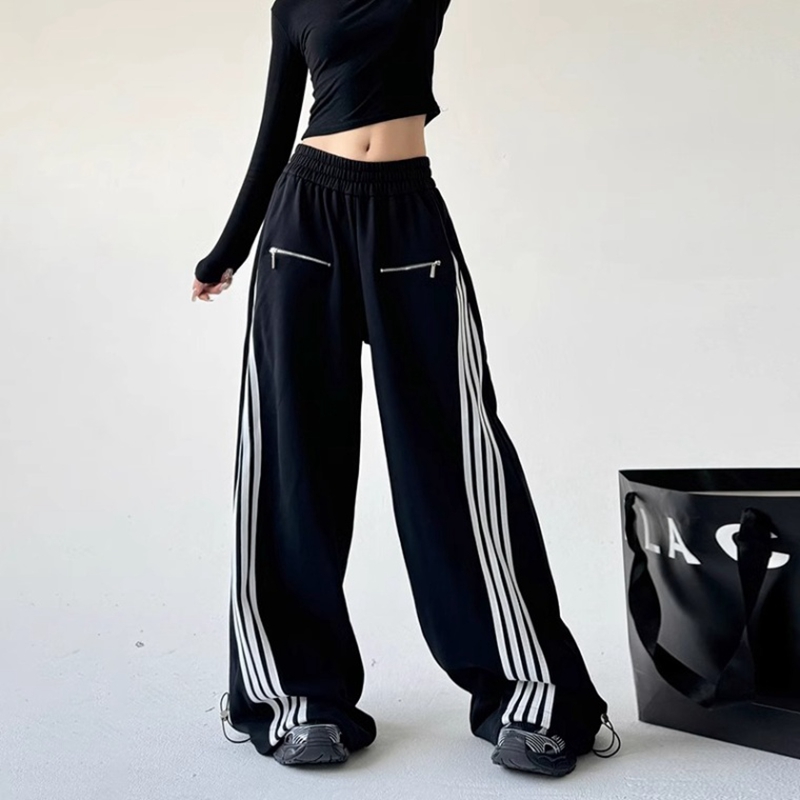 Pantalon de sport taille haute pour femme, pantalon de survêtement, jambe large, mince, vêtements d'extérieur, jazz, danse hip hop, bas cloche, rue, mode, nouveau