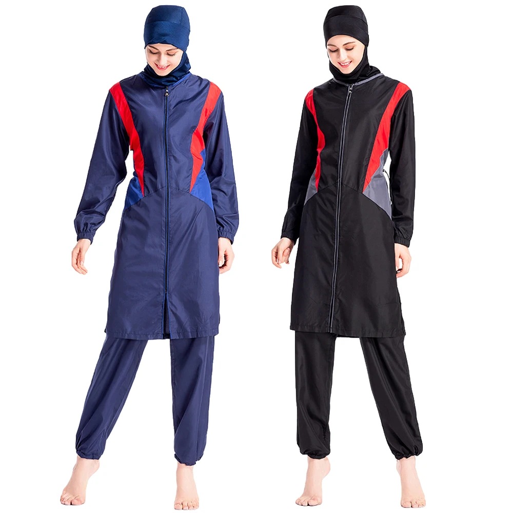 Maillot de bain musulman grande taille pour femmes, ensemble 3 pièces, hijab, burkini islamique, vêtements de plage, couverture complète