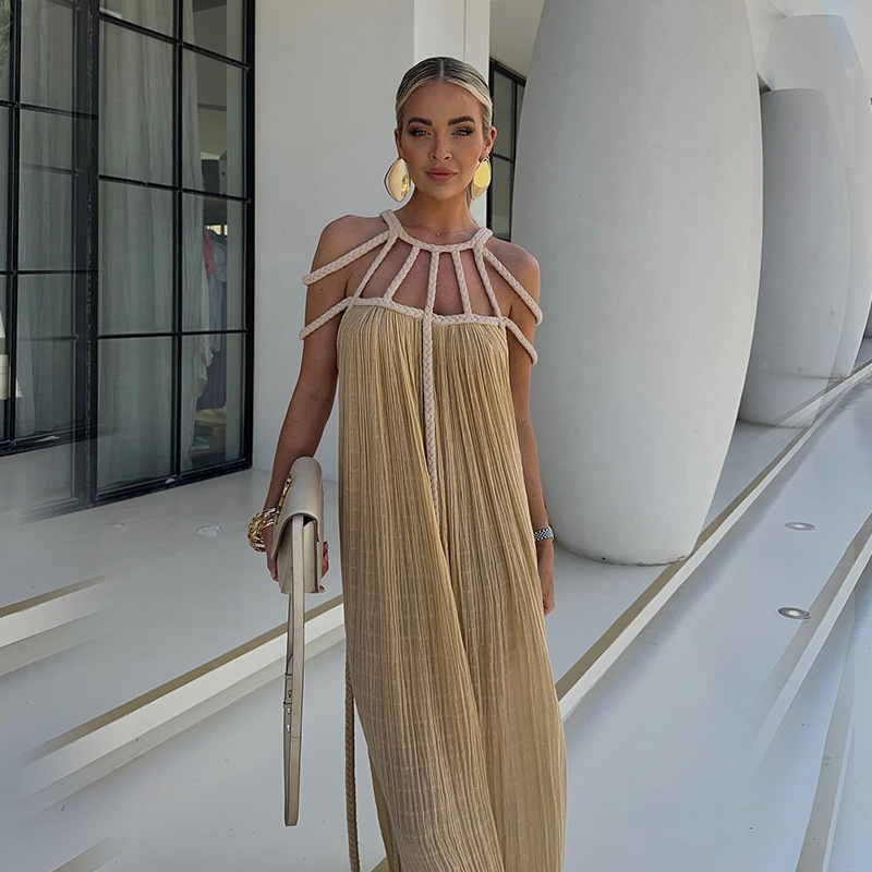 Robe de plage d'été, mode bord de mer, robe de plage sexy à bretelles, chemisier bikini à bretelles