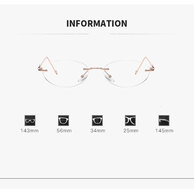 Petites lunettes photochromiques ovales pour myopie, femmes et hommes, monture sans cadre, verres négatifs, lunettes tendance pour l'extérieur -1.0-2.0-4.0