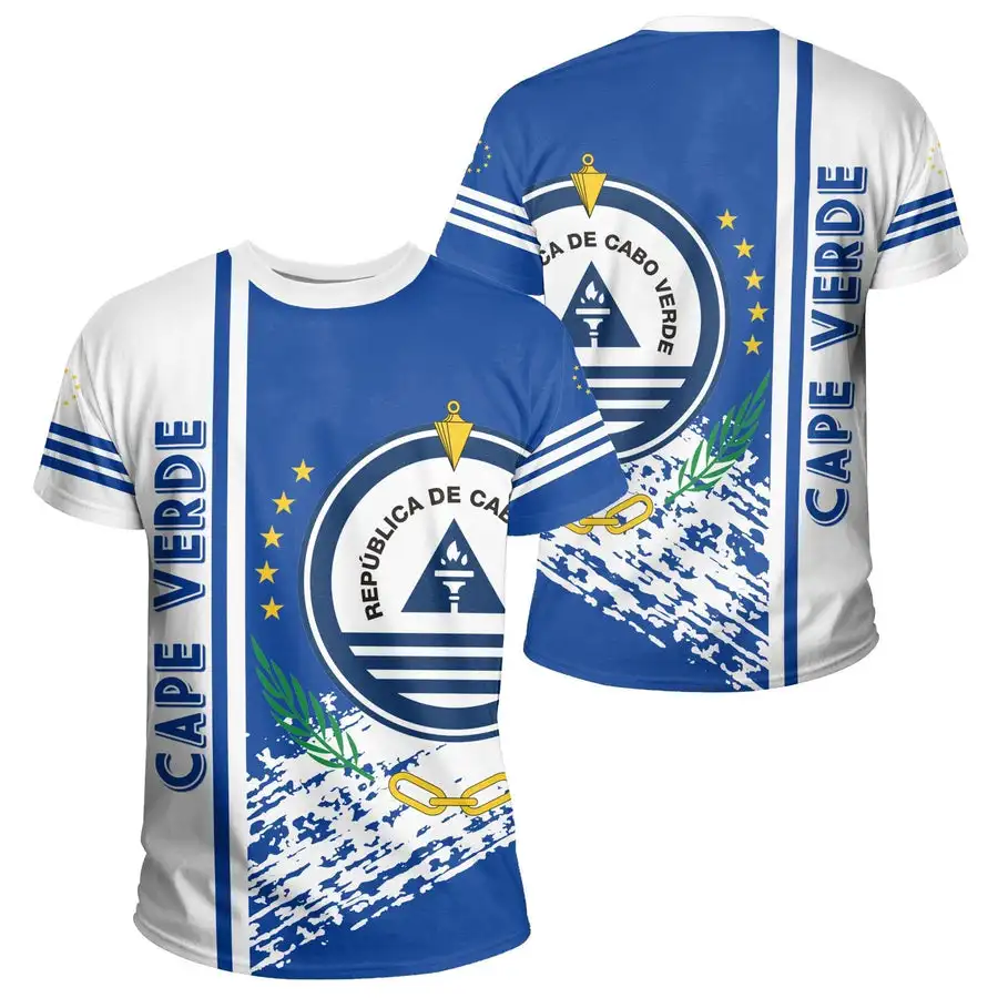 Cape Verde drapeau National emblème imprimé T-shirt casquette Vert Caboverde hommes femmes T-shirt vert Bandana Vert surdimensionné célébration t-shirts
