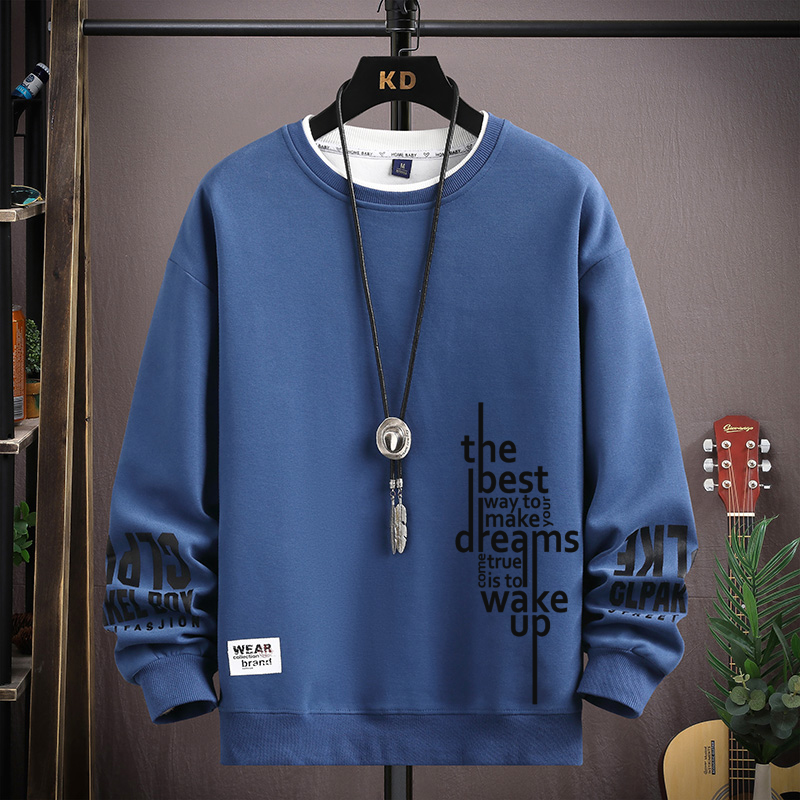 2025 nouveaux sweats pour hommes S-5XL sweats à capuche automne lettres imprimées à manches longues T-shirt mode vêtements pour hommes col rond haut Harajuku