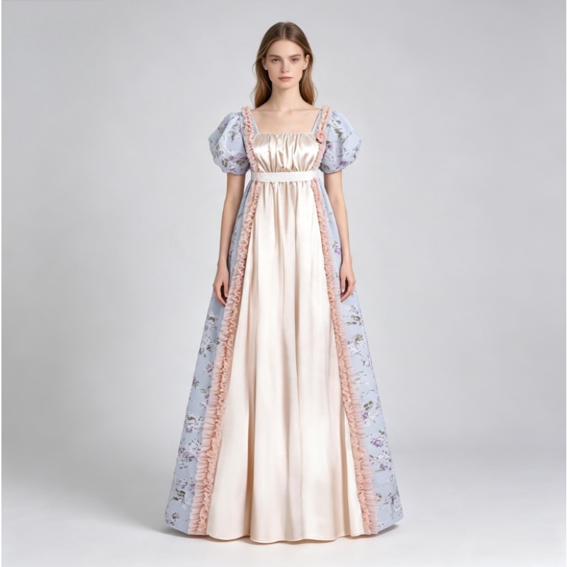 Robe de bal élégante de style médiéval victorien pour femmes, taille haute, robe de soirée de thé, costume de scène pour Halloween et le carnaval
