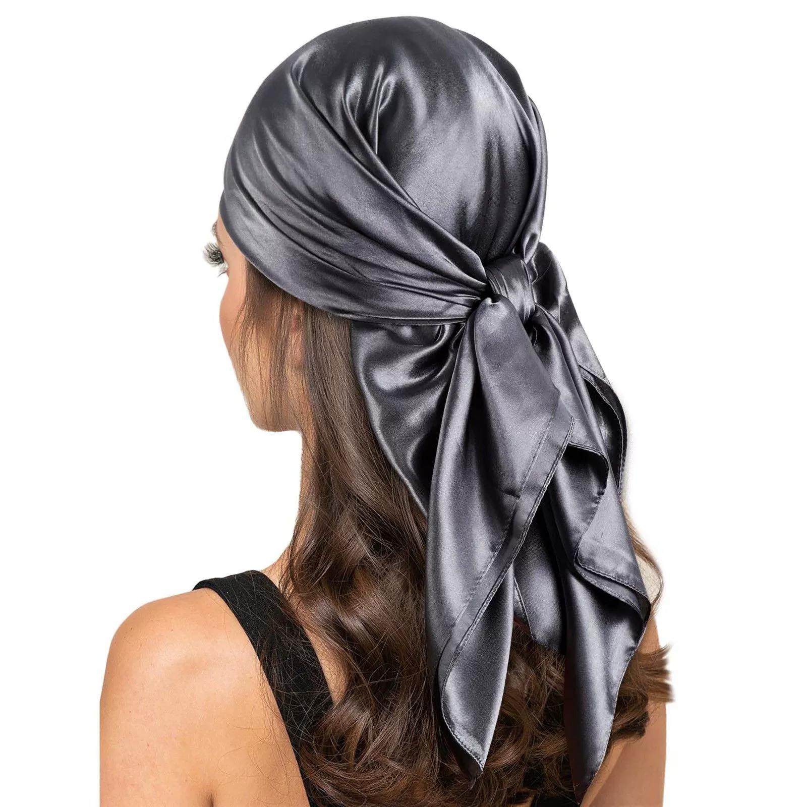 Foulard en soie 90x90cm pour femme, accessoires de mode quatre saisons, hijab, bandana, foulard pour cheveux