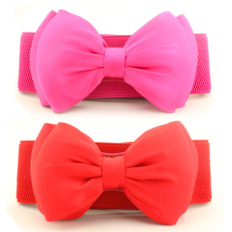 Ceinture large élastique pour femmes, mode coréenne, douce, avec grand nœud, décoration de robe élégante et polyvalente pour femmes