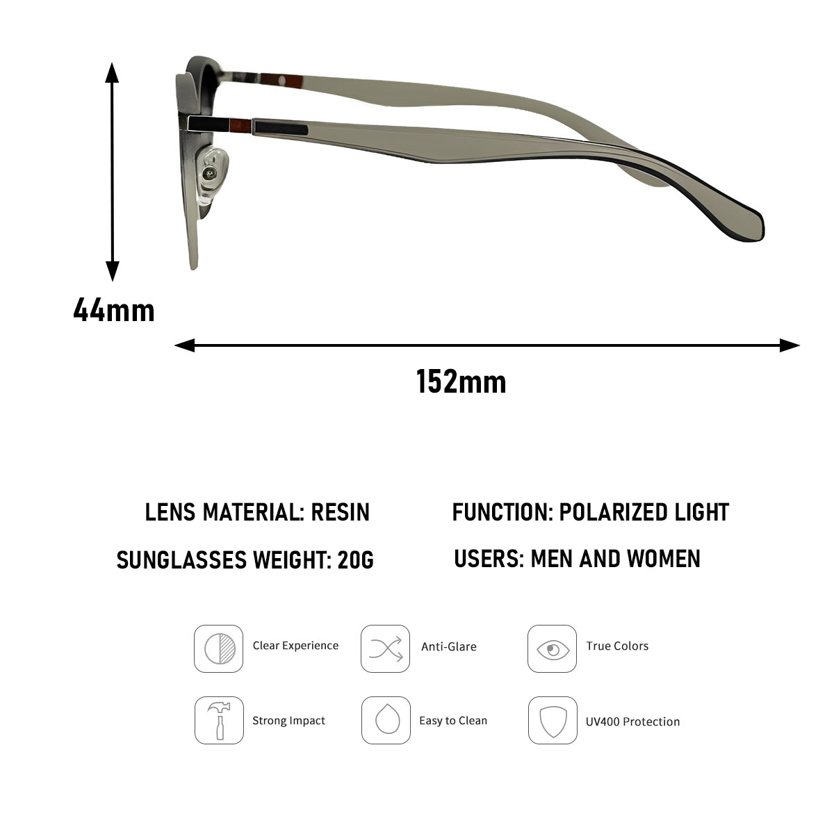 Lunettes de soleil polarisées pour hommes, verres semi-cerclés, style vintage rétro, lunettes de soleil tendance pour femmes, lunettes de mode pour les vacances, Gafas De Sol Hombre