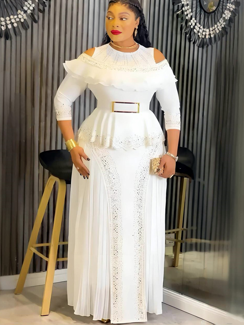 Robes de soirée africaines grande taille pour femmes, élégantes et luxueuses, avec volants, pour mariage, tenue Dashiki Ankara Turquie, nouvelle collection 2026