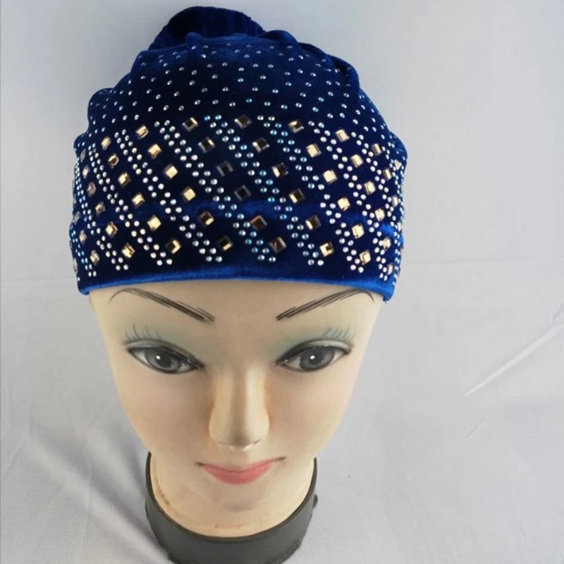 Casquette en biscuits pour femmes, foulard de sauna, bonnet en velours, turban de soin des cheveux, accessoires de chapeau rond, fête africaine, mode