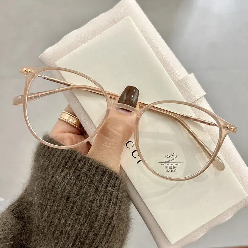 Lunettes rondes pour myopie, marque de luxe, blocage de la lumière bleue, pour femmes et hommes, Prescription, vue de près, dioptrie 0 à-4.0