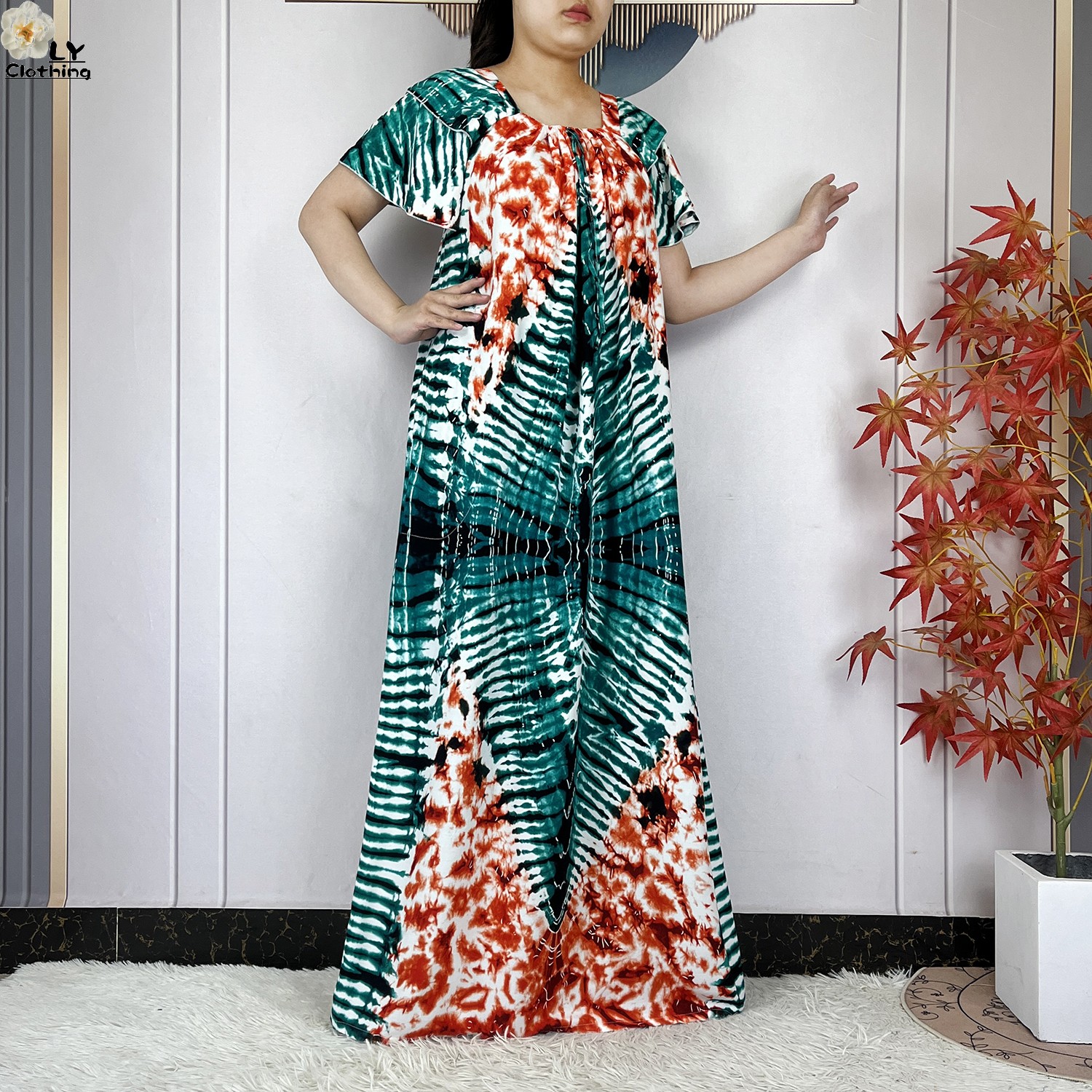 Abayas africaines pour femmes, robes à manches courtes, en coton imprimé Tie-dye, mode dubaï, Robe ample d'été, Robe musulmane, nouvelle collection 2025