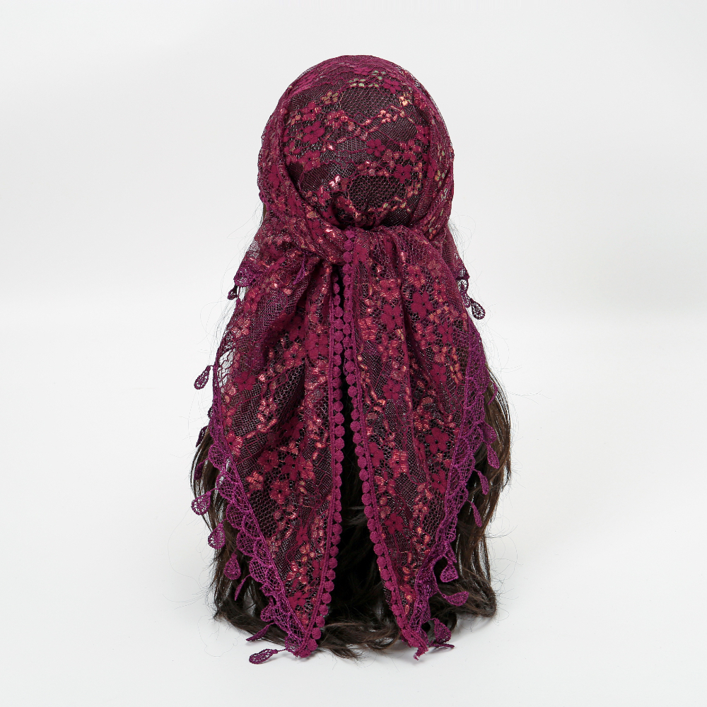 Nouvelle écharpe carrée brodée en polyester, écharpe en soie décorative polyvalente à la mode, fil de tempérament fin de 130cm pour femmes