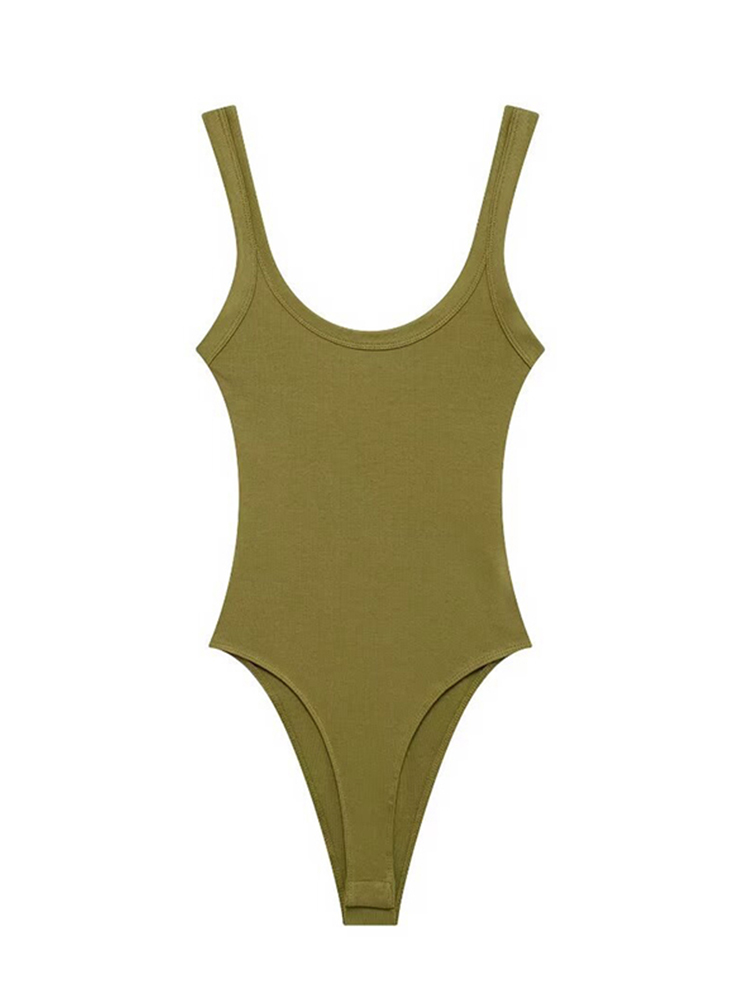 Body côtelé slim pour femmes, col rond, bretelles, bouton-pression, combishort féminin, mode Sexy